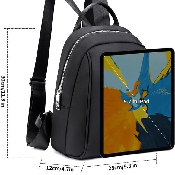 boho mini backpack purse phone and keys in Fendi Black Nylon Monster Color:Black Deluxe interior-color-black